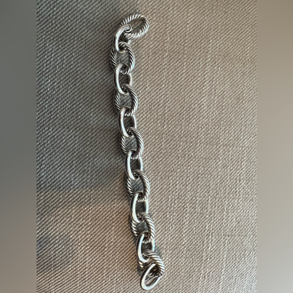 David Yurman Silver Cable Link Bracelet